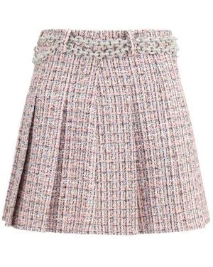 Self-Portrait Crystal Belted Miniskirt - Pink