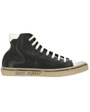 Saint Laurent Malibu Leather Trainers - Black