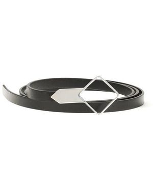 The Row Black Calf Leather Bos Taurus Thin Belt - Multicolour