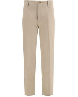 Lardini Beige Cotton Casual Pants - Natural