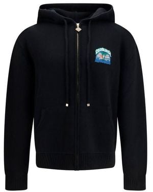 CASABLANCA Black Wool Oves Aries Sweatshirt - Blue