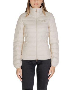 EA7 Cream Polyamide Jackets & Coat - Grey