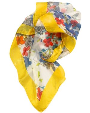 Borbonese Yellow Silk Scarf