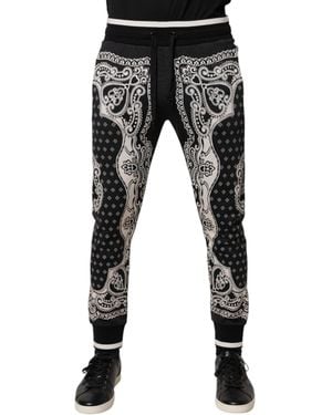 Dolce & Gabbana Cotton Bandana Jogger Joggers Trousers And - Black