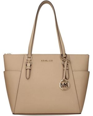 Michael Kors Leather Shoulder Bag - Natural