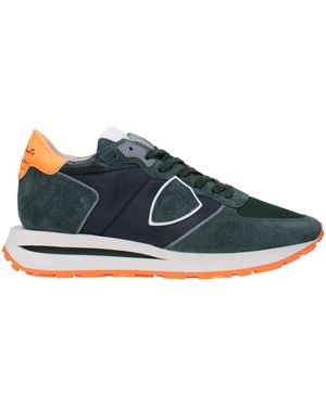 Philippe Model Green Fabric Sneakers - Blue