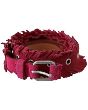 Ermanno Scervino Elegant Double Buckle Leather Belt - Red