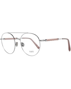 Tod's Silver Metal & Leather Glasses (frames) - Metallic