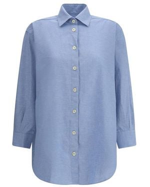 Deperlu Blue Cotton Shirt