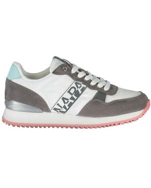 Napapijri White Polyester Trainer - Grey