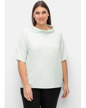 CREATION L PREMIUM Tunika mit weitem Stehkragen - Weiß