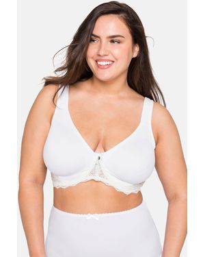 Sheego T-Shirt-BH mit Spitze und nahtlosen Cups - Weiß