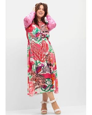 sheego loves miss goodlife Maxirock aus Viskose-Satin - Rot