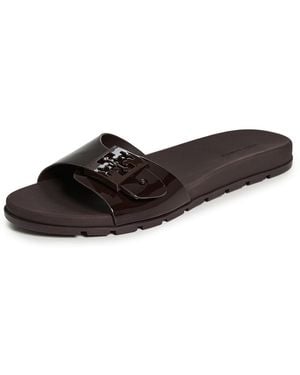 Tory Burch Buckle Slides - Black