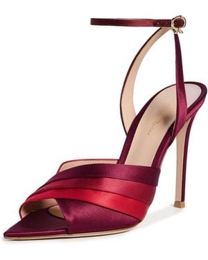Gianvito Rossi Crepe Satin Pumps - Red