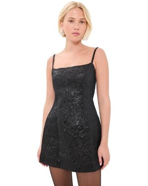Vrg Grl Rose Jacquard Mini Dress - Black