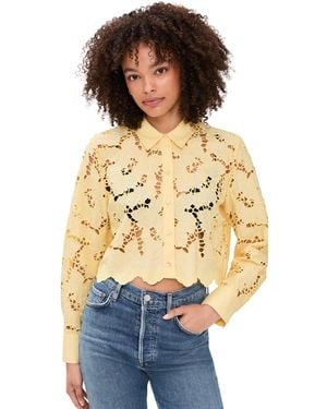 L'Agence Seychelle Cropped Button Down - Blue