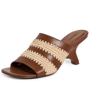 Jonathan Simkhai Shadow Mule Raffia Sandals - Multicolour