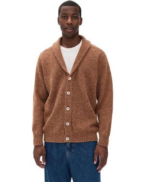 Howlin' Shaggy Bear Shawl Cardigan - Blue