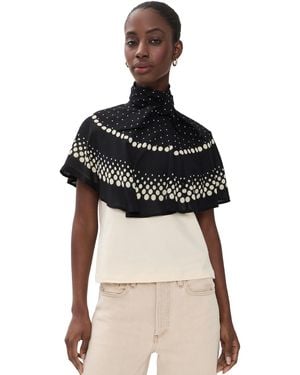 Sea Elly Polka Print Cape T-Shirt - Black