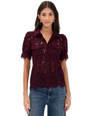 Generation Love Mina Lace Shirt - Red