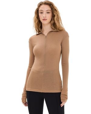 BITE STUDIOS Fine Wool Zip Top - Natural