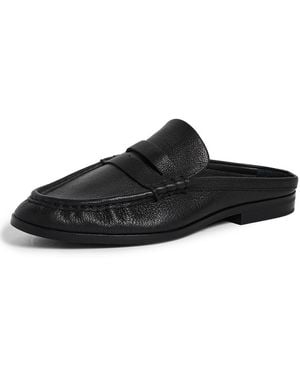Jonathan Simkhai Dean Pebbled Leather Loafer Mules - Black
