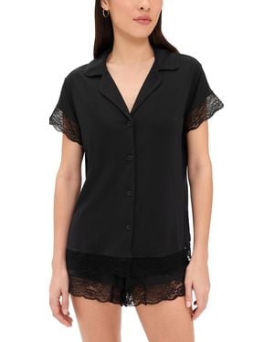 Eberjey Malou Shorts Pajama Set - Black