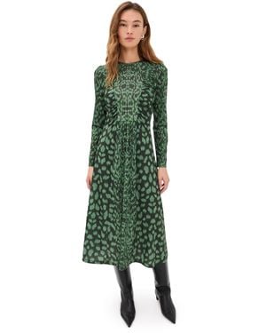 Sea Claude Long Sleeve Midi Dress - Green