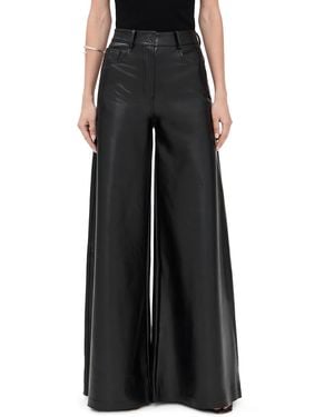 Norma Kamali Elephant Faux Leather Jeans - Black