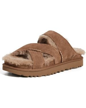 UGG Greenport Cross Strap Slides - Brown