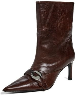 Coperni Ankle Heeled Belt Boots - Brown