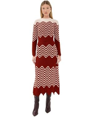 Escvdo Musa Long Sleeve Maxi Dress - Red