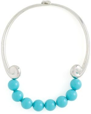 Kenneth Jay Lane Bib Hook Clasp Necklace - Blue