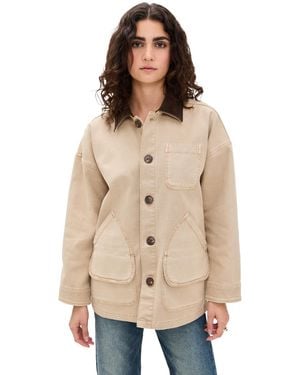Faherty Sunwashed Canvas Barn Jacket - Natural