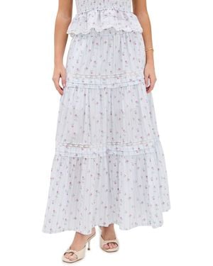 LoveShackFancy Phia Skirt - White