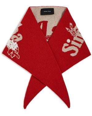 Simone Rocha Graphic Logo Knit Neckerchief - Red