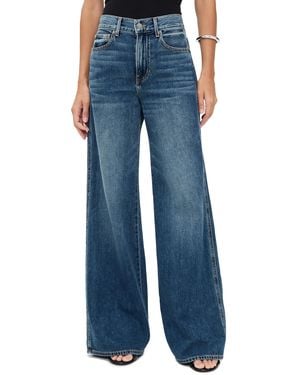 Veronica Beard Kasey Mid Rise Wide Leg Jeans - Blue