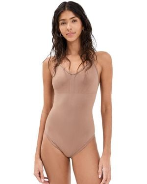 Spanx Sculpt Seamless Power Thong Bodysuit - Multicolour