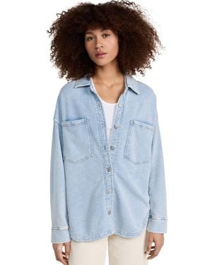 Z Supply All Day Knit Denim Jacket - Blue