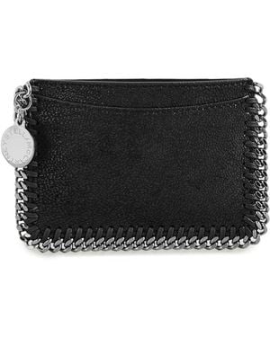 Stella McCartney Falabella Vegan Shaggy Deer Flat Card Holder - Black