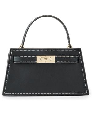 Tory Burch Lee Radziwill Smooth Top Handle Petite Bag - Black