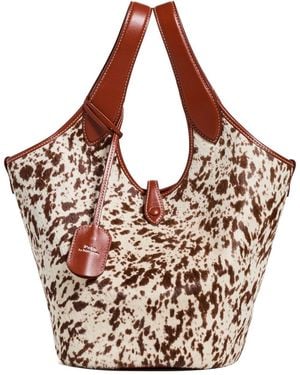 Polo Ralph Lauren Haircalf Medium Tote - White
