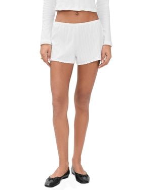 Leset Pointelle Boxer Shorts - White
