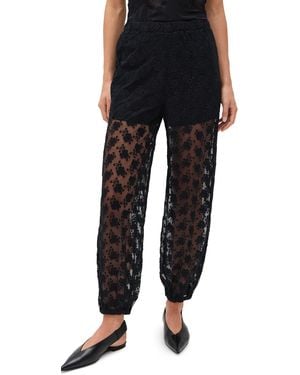 Sea Finn Embroidered Mesh Bubble Pants - Black