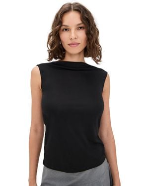 Wayf Celeste Drape Back Top - Black