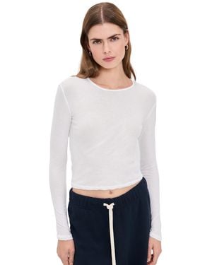 PERFECTWHITETEE Inna French Jersey Long Sleeve Tee - White