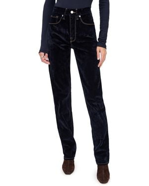 GOOD AMERICAN Good Icon Straight Velvet Denim Jeans - Black