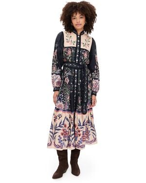 knee length dresses for ladies Alayna Berry Long-Sleeve Maxi Dress With Ruffled Split – Club L London