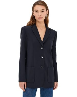 Tibi Tropical Wool Max Blazer - Blue